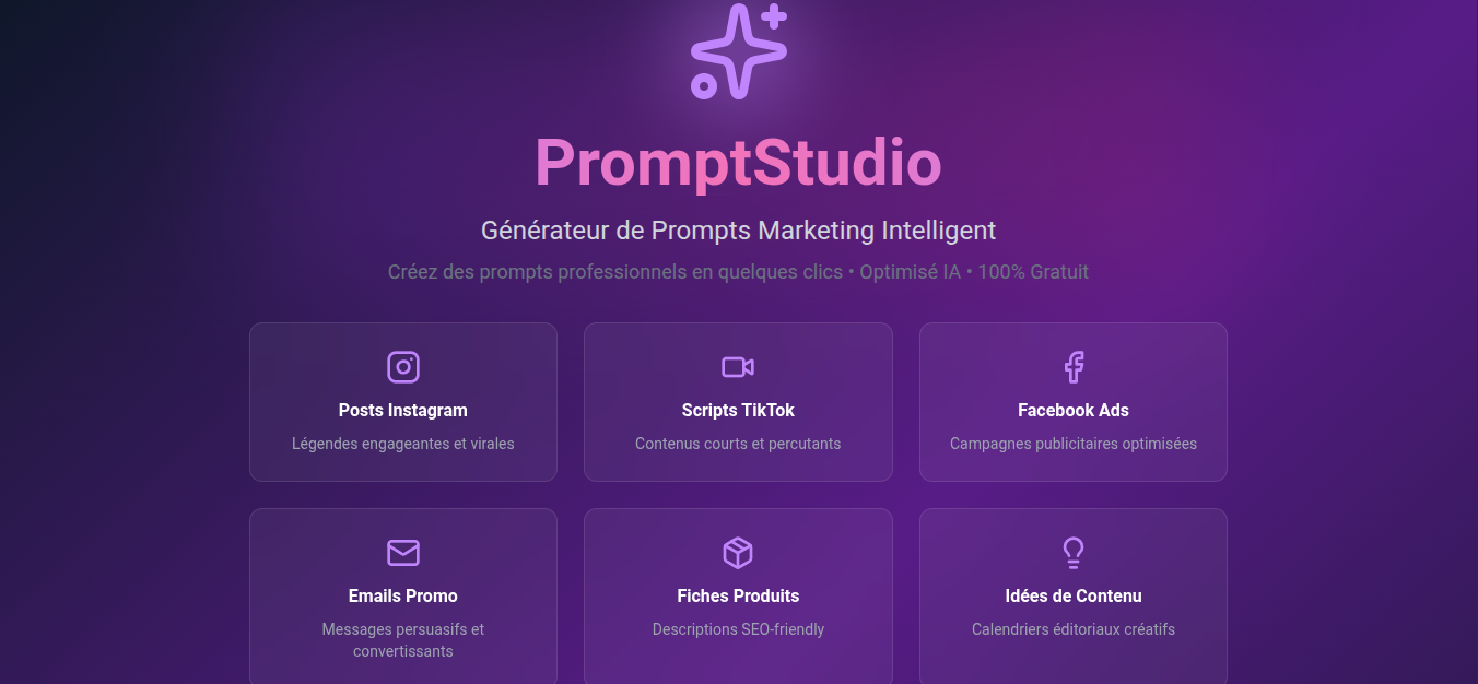 ✨ Prompt Studio - L'Artisan des Prompts Parfaits