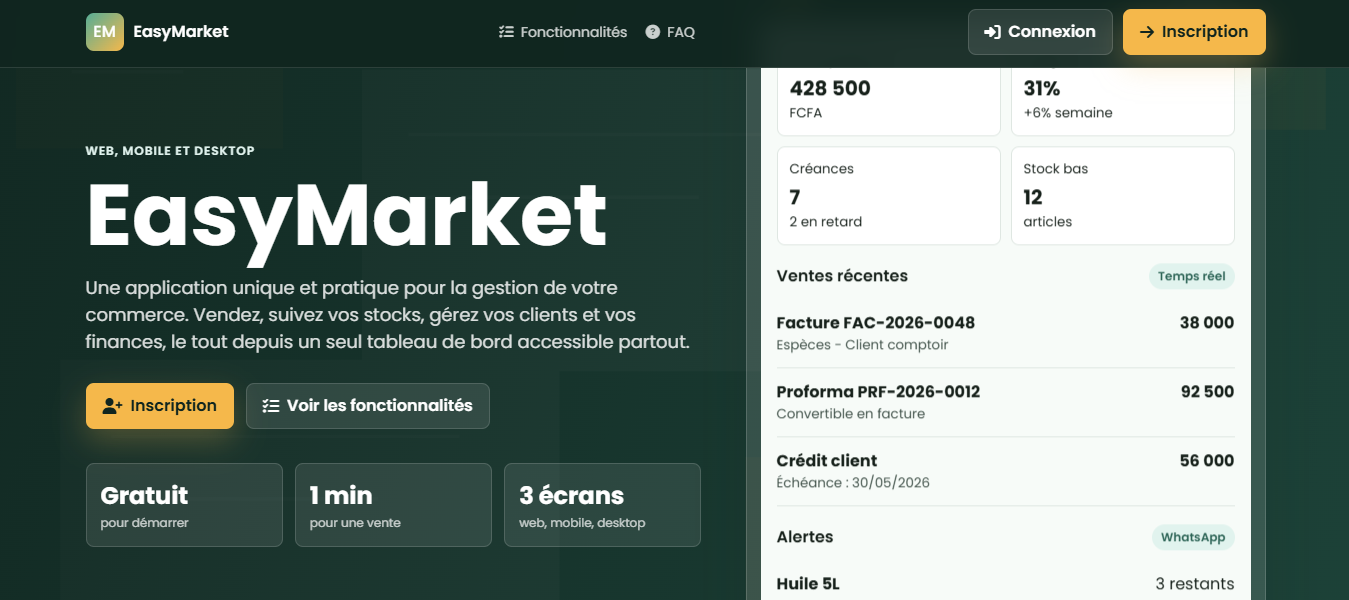 Application SaaS de gestion commerciale